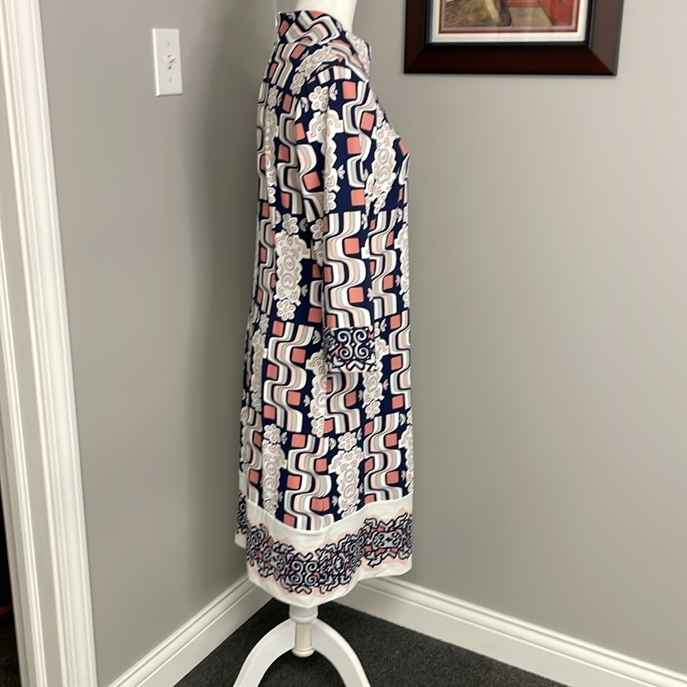 J.McLaughlin Mock Neck Shift Dress Womens Size Medium Catalina Cloth - Picture 4 of 7
